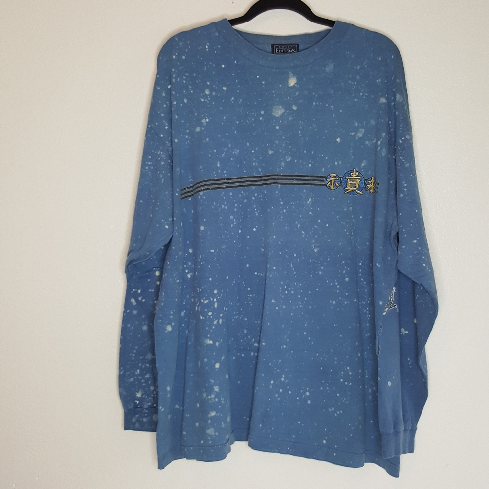 Basic Editions mens blue long sleeve T Shirt 2X
